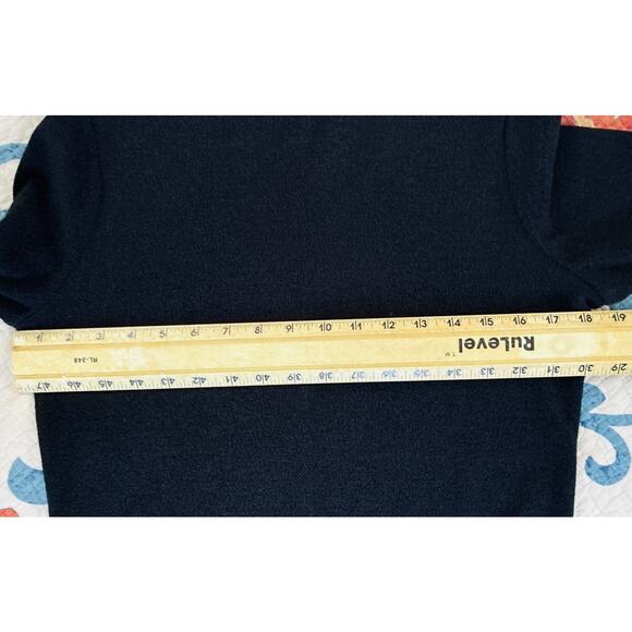 Banana Republic Sz M Black Mock Neck Sheath Dress Side Button Detail LS Dress - Picture 7 of 10